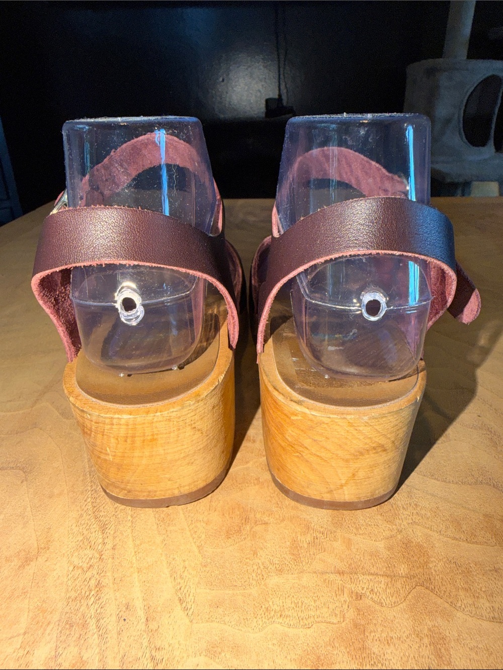MIA Sofie Wooden Sandals Size 37 Wine - Picture 5 of 8